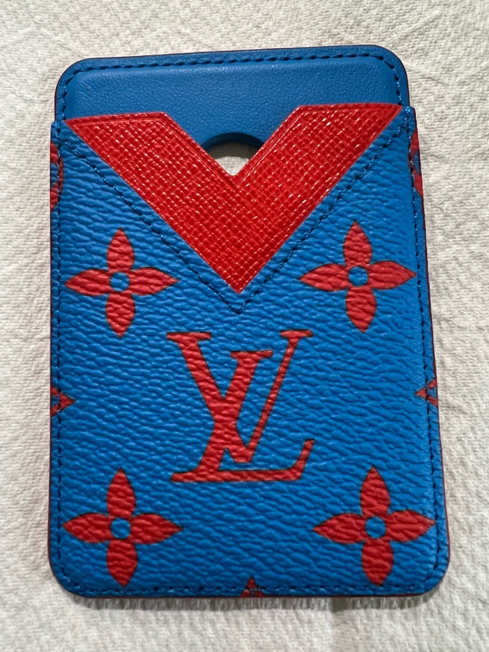Louis Vuitton Blue and Red Monogram Card Sleeve Phone Case